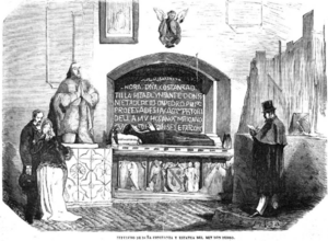 Archivo:Sepulcro de D.ª Constanza y estatua orante del rey D. Pedro I de Castilla en la iglesia de Santo Domingo de Madrid