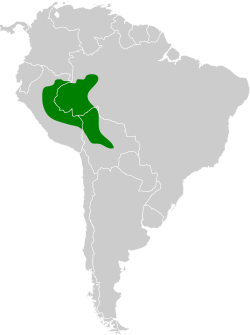 Distribución geográfica del batará azulino.