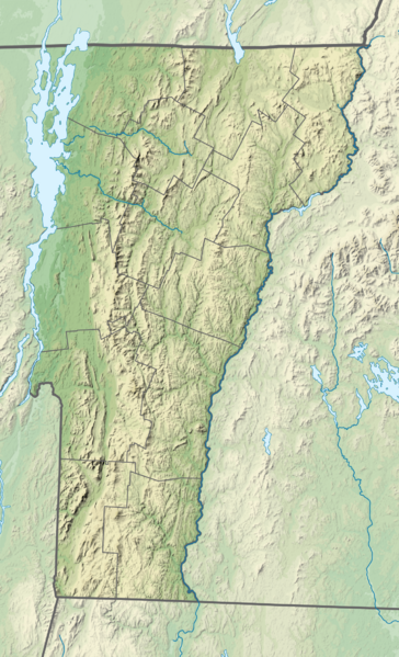 USA Vermont relief location map