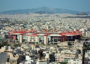 Archivo:Vista panorámica de estadio Geórgios Karaïskákis, del Olympiacos FC.