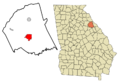 Wilkes County Georgia Incorporated and Unincorporated areas Washington Highlighted