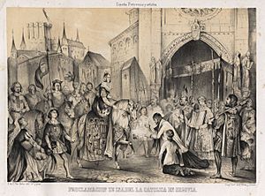 Archivo:1847, España pintoresca y artística, Proclamación de Isabel la Católica en Segovia, Francisco de Paula Van Halen