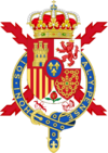 Coat of Arms of Juan Carlos I of Spain (Member of the Garter Variant).svg