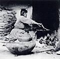 Kate T. Cory, Piki making, photograph, 1905-1912, Museum of Northern Arizona, Flagstaff