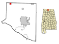 Limestone County Alabama Incorporated and Unincorporated areas Lester Highlighted