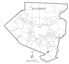 Map of Elizabeth, Allegheny County, Pennsylvania Highlighted.png