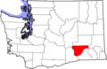 Map of Washington highlighting Franklin County