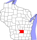 Map of Wisconsin highlighting Columbia County.svg