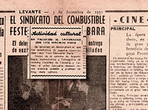 Archivo:Noticia del fallecimiento de Luis Gonzalvo