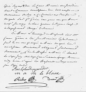 Archivo:Pièce d'archives, Prêt d'argent du 7 juin 1775 de Marie-Angélique Le Blanc(Trace de son écriture).