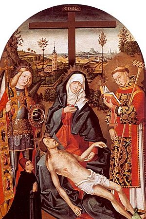 Archivo:Piedad con San Vicente, San Miguel y un donante, de Juan Núñez (Catedral de Sevilla)