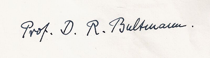 Rudolf Bultmann. Signatur 1958