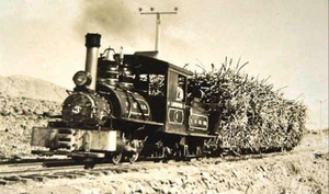 Archivo:Sugar train locomotive No 3 of the Barbados Railway Company