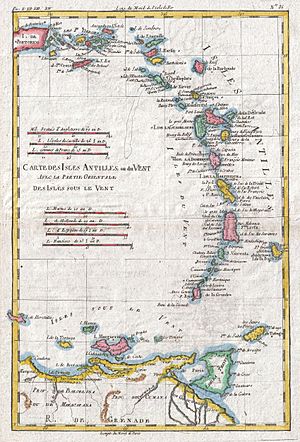 Archivo:1780 Raynal and Bonne Map of Antilles Islands - Geographicus - IslesAntilles-bonne-1780