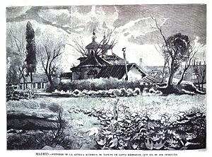 Archivo:1883-08-08, La Ilustración Española y Americana, Madrid.—Exterior de la antigua «fábrica de tapices de Santa Bárbara», que ha de ser demolida