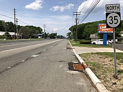 2018-05-26 14 06 06 View north along New Jersey State Route 35 at Bloomfield Avenue in Ocean Township, Monmouth County, New Jersey.jpg