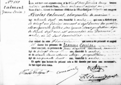 Archivo:Acte de naissance de Jeanne Calment