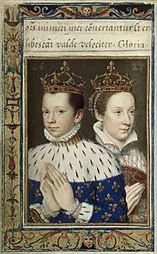 Archivo:BnF, NAL 83, folio 154 v - Francis II and Mary, Queen of Scots