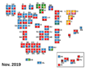 Cartogram of the Spanish Senate election, 2019-11