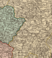 Detalle 'The kingdoms of Portugal and Algarve from Zannoni's map'. 1794. J. Lodge