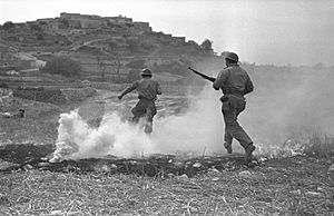 Israeli soldiers in battle with the Arab village of Sassa.jpg