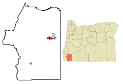 Josephine County Oregon Incorporated and Unincorporated areas Redwood Highlighted.svg