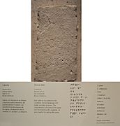 Lápida ibérica con inscripción en ibero, procedente de Bicorp (Valencia). Siglo III a. C. - M.AN. 02