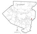 Map of Pitcairn, Allegheny County, Pennsylvania Highlighted