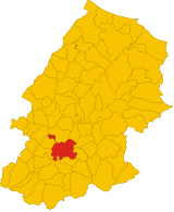 Extensión de la comuna en la provincia homónima