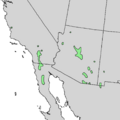 Quercus palmeri range map 1
