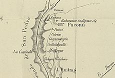 Archivo:Reducción Indigena de Puconu en el Mapa de la Expedicion de Francisco Vidal Gormaz