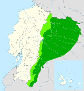Ubicación de la región en Ecuador