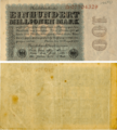 Reichsbanknote 100000000 D 07704329 aug 1923 wiki