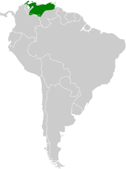 Distribución geográfica del pepitero del Orinoco.