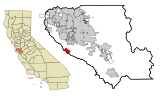 Santa Clara County California Incorporated and Unincorporated areas Lexington Hills Highlighted.svg