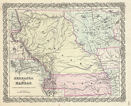 Archivo:1855 Colton Map of Kansas and Nebraska (first edition) - Geographicus - NebraskaKansas-colton-1855