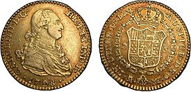 Archivo:2 escudos en or à l'effigie de Charles IV, 1798