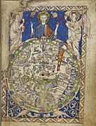 A map of the world - Latin Psalter (13th-15th C), f.9 - BL Add MS 28681