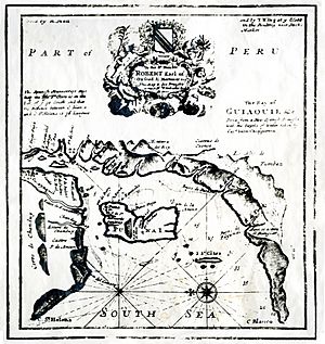Archivo:Bahía de Guayaquil según el pirata John Clipperton y dedicado al Conde Robert de Oxford - AHG