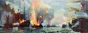 Archivo:Battle of Manila Bay by J. G. Tyler