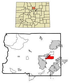 Boulder County Colorado Incorporated and Unincorporated areas Gunbarrel Highlighted.svg