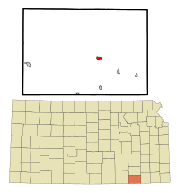 Chautauqua County Kansas Incorporated and Unincorporated areas Sedan Highlighted.svg