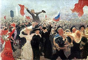 Archivo:Demonstration on October 17, 1905 by Ilya Repin (adumbration 1906)