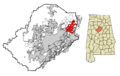 Jefferson County Alabama Incorporated and Unincorporated areas Trussville Highlighted