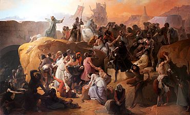 La sed sufrida por los primeros cruzados en Jerusalén, por Francesco Hayez