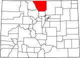 Map of Colorado highlighting Larimer County.svg