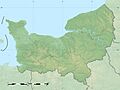 Normandie region relief location map
