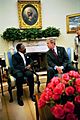 Omar Bongo with George Bush May 26 2004-02