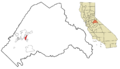 Tuolumne County California Incorporated and Unincorporated areas Soulsbyville Highlighted