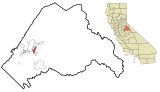 Tuolumne County California Incorporated and Unincorporated areas Soulsbyville Highlighted.svg